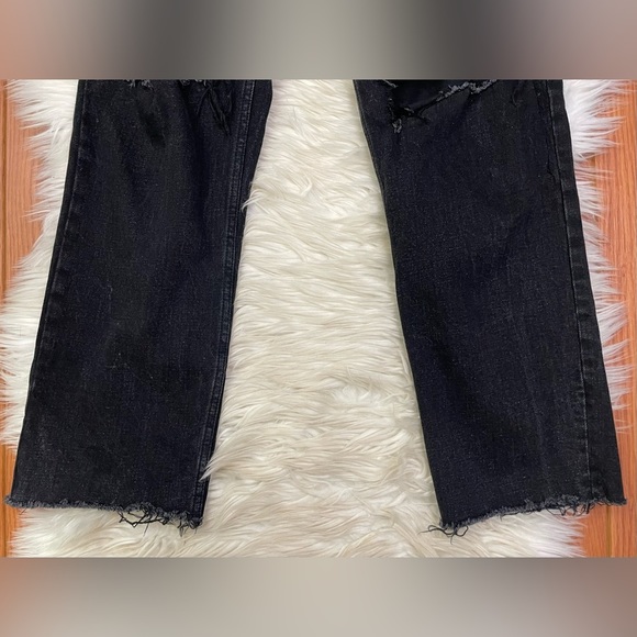 Abercrombie & Fitch The Ankle Straight Ultra High Rise Denim Jeans Black Sz 29/8 - Picture 3 of 8